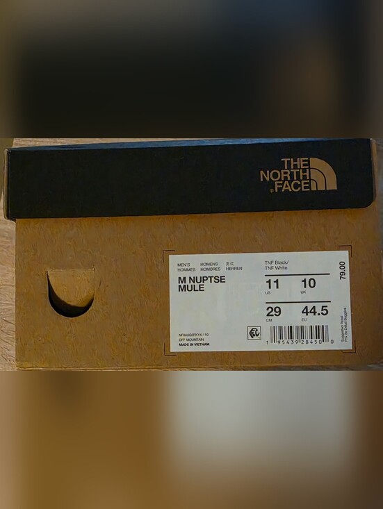 The North Face Mens Nuptse Mule Size 11 New TNF Black TNF White main image 11